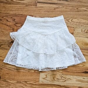 NWOT Tularosa (Revolve) Size S White Lace Mini Skirt Cotton Casual Feminine